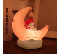 MINISO My Melody Night Light, Pink Sanrio Night Lamp for Kids, My Melody Crescent Moon Lights, Cute Melody Nightlight with 3 Mode, Sanrio Stuff Table Decor Led Light for Birthday Gifts