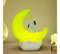MINISO Pochacco Night Light, Green Sanrio Lamp for Kids, Pochacco Crescent Moon Nightlight with 3 Mode, Cute Pochacco Night Lamps, Sanrio Lamp Decor for Birthday Gifts, Crescent Moon Lights for Girls