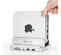 Minisopuru MINI218B PRO Mac Mini M4 Dock & Stand with M.2 NVMe SSD Enclosure, 10Gbps USB C/A, TF& SD, 2X USB A 2.0, Audio Jack, 8 in 1 Mac Mini Hub for Mac Mini M4/M4 Pro 2024