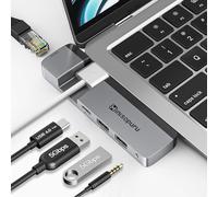 Minisopuru USB Adapter for Macbook Pro - Macbook Pro USB Adapter for 14/16 inch M1, Macbook Air M2, USB C Hub Multiport Adapter, Macbook Pro accessories Support with USB4 40Gbps/5K@60Hz/100W/Ethernet.