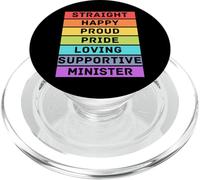 minister straight happy proud pride loving supportive church PopSockets PopGrip for MagSafe