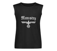 Ministry Band Vest Tank T-Shirt Cotton Men Black Sleeveless Tee L