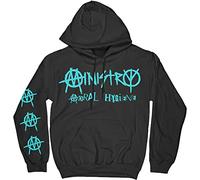 Ministry Hoodie Moral Hygiene Gasmask Band Logo Official Mens Black Pullover S