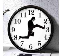 Ministry of Silly Walks Clock - Silent Non-Ticking Quartz Movement, Unique Novelty Silly Walk Wall Clock for Bedroom, Kitchen, Living Room Décor (Black)