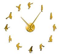 Ministry of Silly Walks Modern DIY Wall Clock British Comedy Popular Culture Wall Art Sticker Funny Man Frameless Large Watch(Gold,47inch)