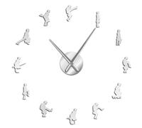 Ministry of Silly Walks Modern DIY Wall Clock British Comedy Popular Culture Wall Art Sticker Funny Man Frameless Large Watch(Silver,27inch)