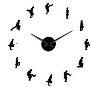 Ministry of Silly Walks Modern DIY Wall Clock British Comedy Popular Culture Wall Art Sticker Funny Man Frameless Large Watch(Black,27inch)