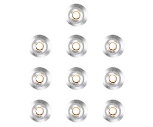 MiniSun | 15mm Warm White LED Round Decking/Kitchen Plinth Lights Kit | Outdoor Lightning, Home Décor & Improvement Essential | Pack of 10
