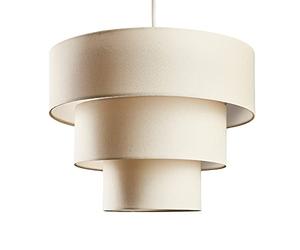 MiniSun | 3 Tier Cream Faux Silk Ceiling Light Shade | Ceiling Lighting, Home Décor & Improvement Essential | 38cm Shade Width