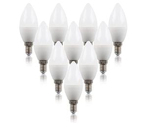 MiniSun | 4w High Power LED SES E14 40w Frosted Opal Candle Bulbs | LED Bulbs, Home Décor & Improvement Essential | Pack of 10 | Includes Bulb [3000K Warm White]