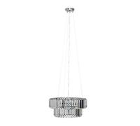 MiniSun | 5 Way Tiered Chrome and Clear Crystal Ceiling Light Pendant Fitting | Pendant Lights, Home Décor & Improvement Essential | Mains Wired