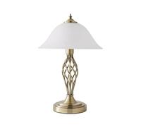 MiniSun | Antique Brass Barley Twist Table Lamp with a Frosted Alabaster Shade | Table Lamps, Home Décor & Improvement Essential