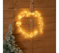 MiniSun | Battery Operated Firecracker Hoop Window Wall IP44 Door Wreath Decoration Warm White Fairy Lights | Christmas & Festive Essential