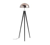 MiniSun | Black Metal Tripod Standing Floor Lamp with a Silver Brushed Chrome Dome Shade | Floor Lamps & Torchieres, Home Décor & Improvement Essential | Includes Bulb