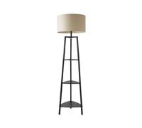 MiniSun | Black Wooden 3 Tier Floor Lamp with Storage Shelves and Cream Shade | Floor Lamps & Torchieres, Home Décor, Improvement & Lifestyle Essential