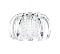 MiniSun | Ceiling Shade in a Chrome Finish with Clear Acrylic Droplets | Shades & Home Improvements Essential | 280mm Shade Width