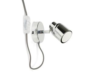 MiniSun | Chrome Single Spotlight Adjustable GU10 Plug-in Wall Light | Wall Spotlights, Home Décor & Improvement Essential | Mains Wired