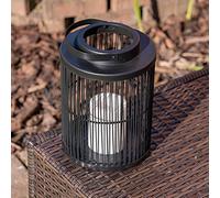 MiniSun | Contemporary Battery Operated Integrated LED Black Cylindrical Wire Basket Outdoor Lamp | Lanterns, Home Décor & Improvement Essential | Includes Bulb [2700K Warm White]