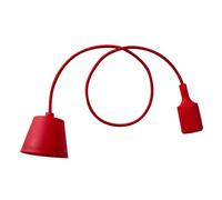 MiniSun - Contemporary ES E27 Red Designer Ceiling Suspension Rose / Braided Flex Lamp Holder Pendant Light Fitting Kit