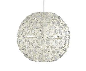 MiniSun | Contemporary Moroccan Style Shabby Chic Cream Metal Jewelled Ball Ceiling Pendant Light Shade | Pendant Lights, Home Décor & Improvement Essential | 26cm Shade Width