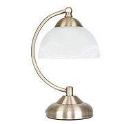 MiniSun | Curved Antique Brass and Frosted Glass Table Lamp | Table Lamps, Home Décor & Improvement Essential | Includes 4W LED Bulb [3000K Warm White]