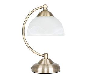 MiniSun | Curved Antique Brass and Frosted Glass Table Lamp | Table Lamps, Home Décor & Improvement Essential | Includes 4W LED Bulb [3000K Warm White]
