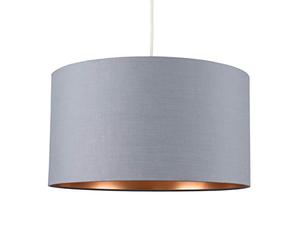 MiniSun | Extra Large Modern Grey and Copper Drum Light Shade | Pendant Lights, Home Décor & Improvement Essential | 45cm Shade Width