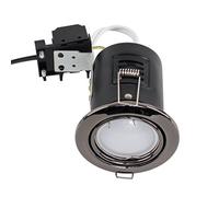 MiniSun | Fire Rated Black Chrome Tiltable GU10 Recessed Ceiling Downlight | Ceiling Spots, Home Décor & Improvement Essential | Includes 5W LED Bulb [6500K Cool White]