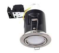 MiniSun | Fir Brushed Chrome Tiltable GU10 Recessed Ceiling Downlight | Ceiling Spots, Home Décor & Improvement Essential | Mains Wired
