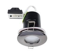 MiniSun | Fire Rated Black Chrome Domed GU10 Ceiling Downlights | Bath Recessed Lighting, Home Décor & Improvement Essential | Pack of 4