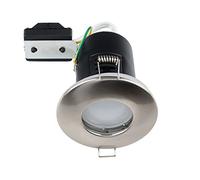 MiniSun | Fire Rated Brushed Chrome Domed Ceiling Downlights | Bath Recessed Lighting, Home Décor & Improvement Essential | Pack of 4 | Includes 5W LED Bulbs [6500K Cool White]