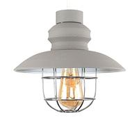 MiniSun | Fisherman's Style Cement/Stone Effect Metal Ceiling Light Shade | Pendant Lights, Home Décor & Improvement Essential | Includes 4W LED Bulb [2700K Warm White] | 290cm Shade Width