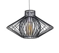 MiniSun | Geometric Design Black Wire Basket Ceiling Light Shade | Pendant Lights, Home Décor & Improvement Essential | Includes 4W LED Bulb | 365mm Shade Width