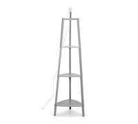 MiniSun | Grey Wooden 3 Tier Floor Lamp with Storage Shelves | Floor Lamps & Torchieres, Home Décor & Improvement Essential | Base Only