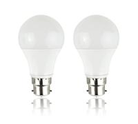 ValueLights 2 Pack B22 White Thermal Plastic GLS LED 10W Warm White 3000K 800lm Light Bulb ValueLights White