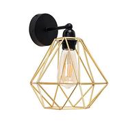 Diablo Industrial Black and Gold Indoor Wall Light Fitting ValueLights Black One Size