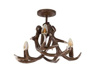 MiniSun | Intertwined Caribou Antler Design 3 Way Ceiling Light Fitting in a Natural Rustic Finish | Pendant Lights, Home Décor & Improvement Essential | Mains Wired