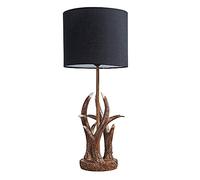MiniSun | Intertwined Caribou Antler Design Table Lamp with a Black Drum Shade | Table Lamps, Home Décor & Improvement Essential