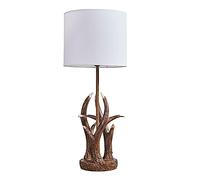 MiniSun | Intertwined Caribou Antler Design Table Lamp with a White Drum Shade | Table Lamps, Home Décor & Improvement Essential