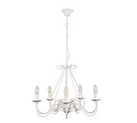 MiniSun | Large Ivory/White Vintage Style 5 Way Ceiling Light Chandelier | Ceiling Lights & Home Improvements Essential