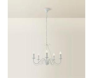 MiniSun | Large Ivory/White Vintage Style 5 Way Ceiling Light Chandelier | Ceiling Lights & Home Improvements Essential | Mains Wired