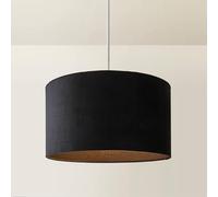 MiniSun | Large Modern Black Velvet Drum Light Shade | Lamp Shades, Home Décor & Improvement Essential | 45cm Shade Width
