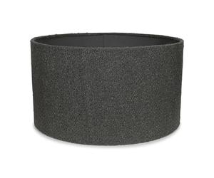 MiniSun | Large Modern Charcoal Grey Boucle Drum Light Shade | Lamp Shades, Home Décor & Improvement Essential | 45cm Shade Width
