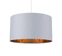 MiniSun | Large Modern Grey and Gold Drum Light Shade | Pendant Lights, Home Décor & Improvement Essential | 350cm Shade Width