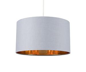 MiniSun | Large Modern Grey and Gold Drum Light Shade | Pendant Lights, Home Décor & Improvement Essential | 35cm Shade Width