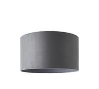 MiniSun | Large Modern Grey Velvet Drum Light Shade | Lamp Shades, Home Décor & Improvement Essential | 450cm Shade Width