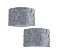 MiniSun | Large Modern Weave Design Ceiling Light Shades in a Grey Felt Finish | Pendant Lights, Home Décor & Improvement Essential | Set of 2 | 320cm Shade Width