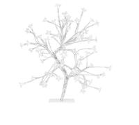 MiniSun LED Cherry Blossom Tree Light, 45cm Silver Branch with Cool White Flowers, Indoor Decorative Table Lamp, Plastic and Metal Construction, Christmas and Party Home Decor