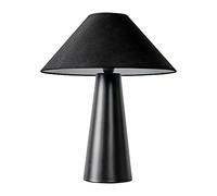MiniSun | Matt Black Cone Shaped Table Lamp with a Tapered Fabric Light Shade | Table Lamps, Home Décor & Improvement Essential | Includes 4W LED Bulb [2700K Warm White]