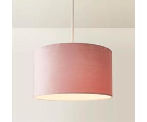 MiniSun | Medium Modern Blush Pink Velvet Drum Light Shade | Lamp Shades, Home Décor & Improvement Essential | 35cm Shade Width